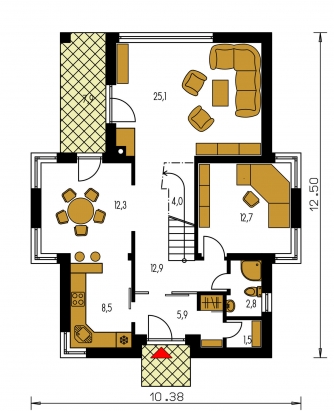 Mirror image | Floor plan of ground floor - PREMIUM 213